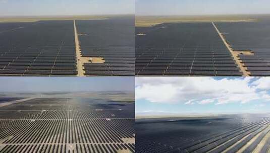 西部沙漠光伏发电新能源高清在线视频素材下载
