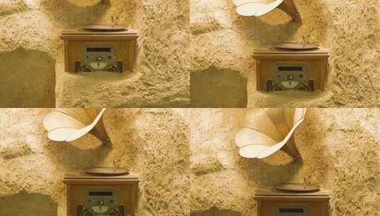 复古唱片机特写高清在线视频素材下载