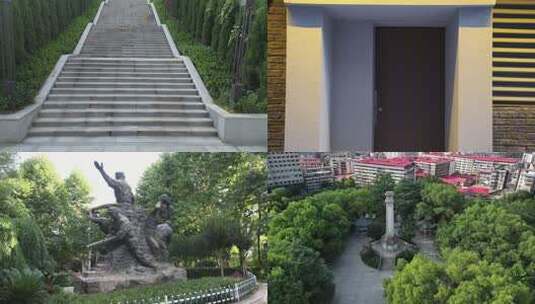 衡阳保卫战张家山红色抗战抗日雕塑高清在线视频素材下载