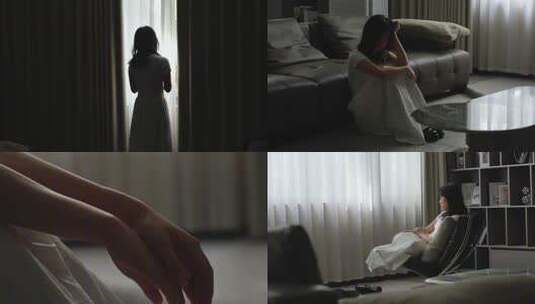 女生压抑伤感失恋高清在线视频素材下载