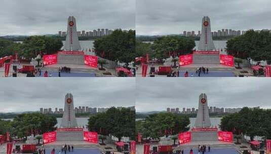 于都县中央红军长征出发纪念碑高清在线视频素材下载