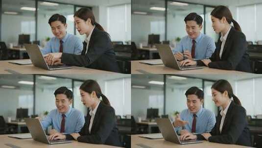 商业精英合作讨论数据专业办公场景高清在线视频素材下载