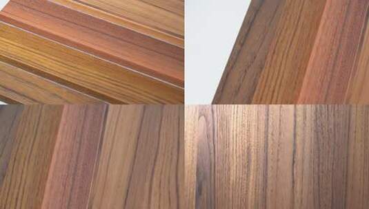 4K实拍不同花色的装饰木板材料特写高清在线视频素材下载