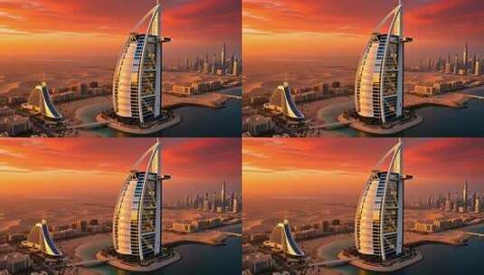 迪拜，奢华与自然的完美和弦4K高清在线视频素材下载