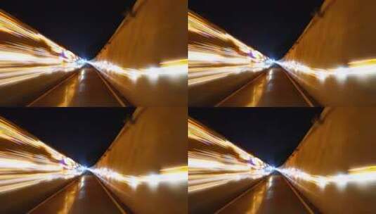 夜晚道路车流光影穿梭画面高清在线视频素材下载