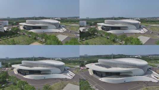 4k 北戴河 河北对外经贸学院 航拍高清在线视频素材下载