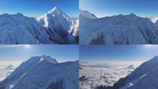 川西航拍中山峰贡嘎雪山壮丽景色高清在线视频素材下载