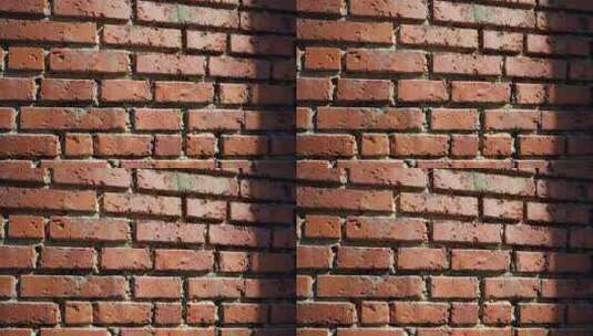 红砖墙特写高清在线视频素材下载