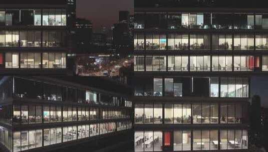 夜晚CBD加班 996高清在线视频素材下载