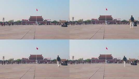 4K北京天安门广场北京旅游游客实拍高清在线视频素材下载