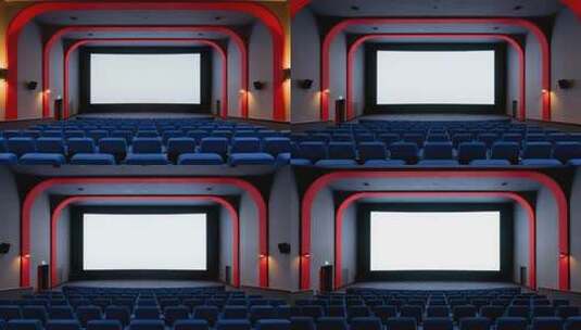 大气现代电影院放映厅大屏幕样机空镜视频高清在线视频素材下载