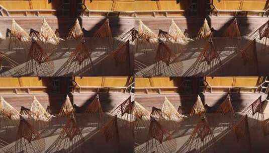 传统油纸伞成品展示高清在线视频素材下载