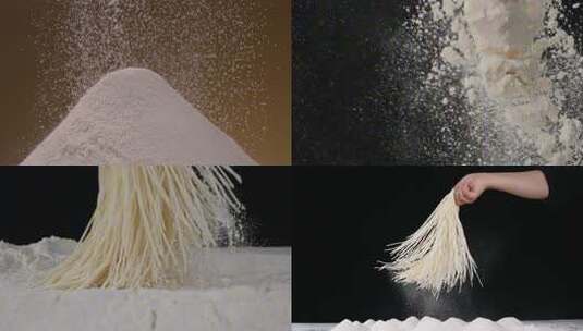 面面粉和面揉面鲜面条美食拉面实拍高清在线视频素材下载