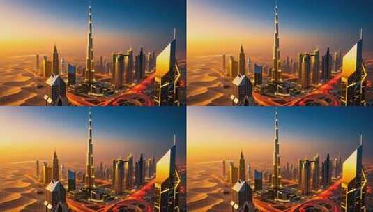 迪拜，奢华与自然的完美和弦4K高清在线视频素材下载