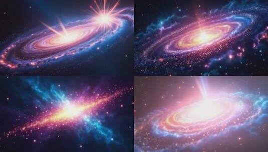 粒子宇宙爆炸科技概念太空银河星云合集4K高清在线视频素材下载