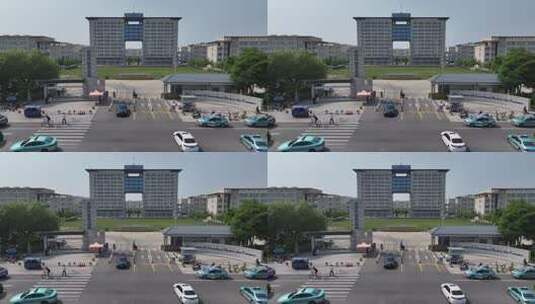 4k 北戴河 河北对外经贸学院 航拍高清在线视频素材下载