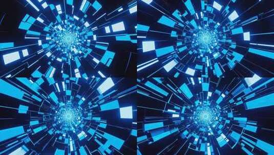 科技感蓝色隧道穿梭背景高清在线视频素材下载