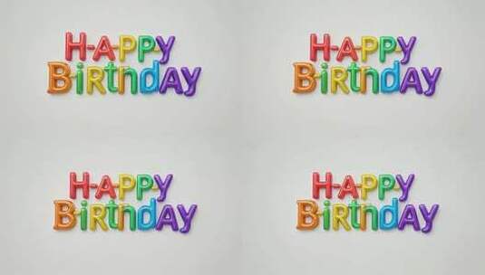 彩色气球拼成生日快乐字样高清在线视频素材下载