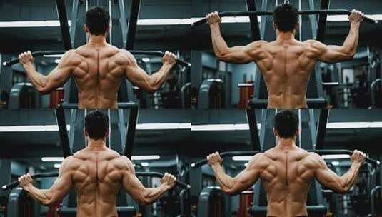 健身房男人力量训练健康生活方式视频高清在线视频素材下载