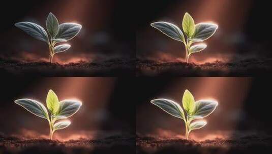 破土萌芽的希望之光高清在线视频素材下载