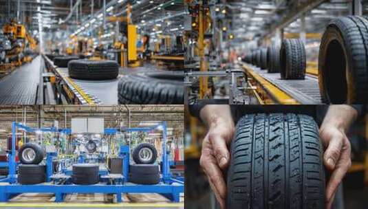轮胎生产制造流水线工厂高清在线视频素材下载