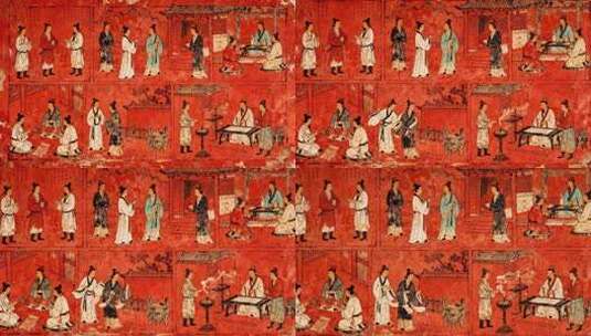 风古代人物壁画历史文化纪录片动画高清在线视频素材下载