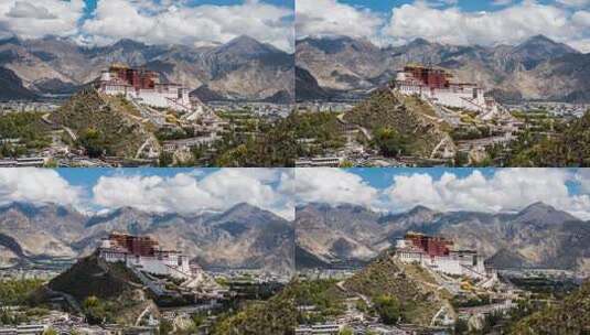 西藏拉萨布达拉宫宫殿建筑历史文化高清在线视频素材下载