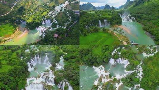 广西崇左德天跨国瀑布黑水河自然风光合集4K高清在线视频素材下载