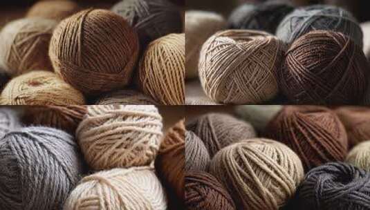 彩色毛线球特写高清在线视频素材下载