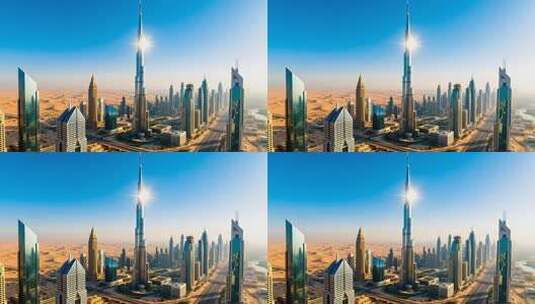 迪拜，奢华与自然的完美和弦4K高清在线视频素材下载