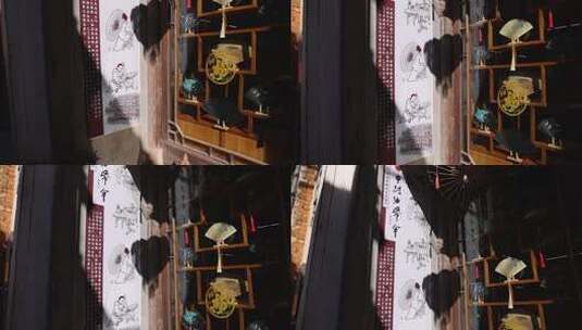 传统油纸伞成品展示高清在线视频素材下载