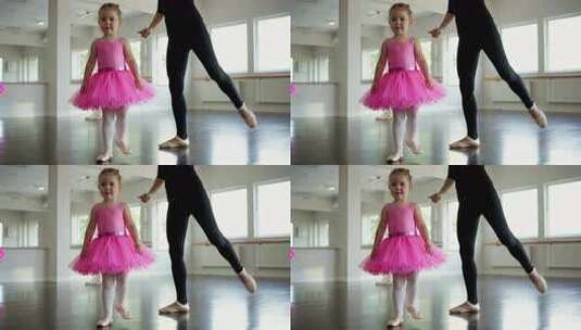 小女孩学芭蕾舞练习素材高清在线视频素材下载