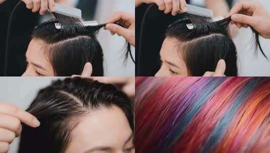 理发师为顾客梳理头发高清在线视频素材下载