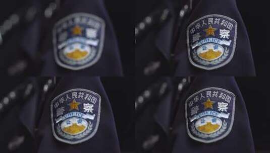 人民警察警徽特写高清在线视频素材下载