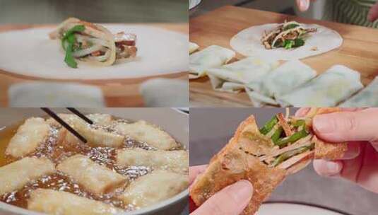 春卷制作高清镜头高清在线视频素材下载