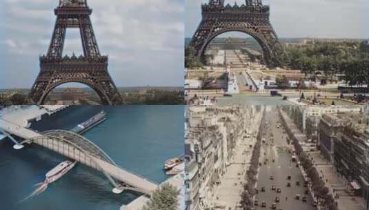 上世纪20年代30年代法国埃菲尔铁塔高清在线视频素材下载