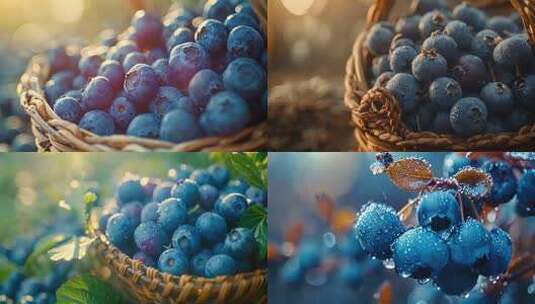 篮子里的新鲜蓝莓高清在线视频素材下载