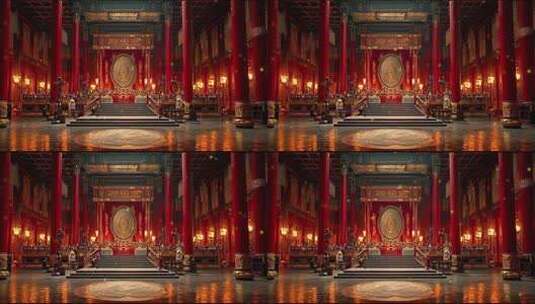 中国风戏台舞台云雾缭绕 循环高清在线视频素材下载