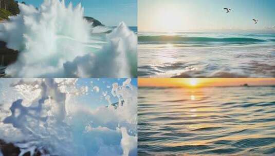 海浪升格大海浪花滔天巨浪高清在线视频素材下载