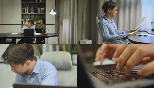 职场劳累辛苦加班熬夜高清在线视频素材下载