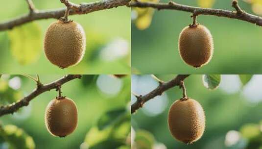 枝头悬挂的猕猴桃特写高清在线视频素材下载