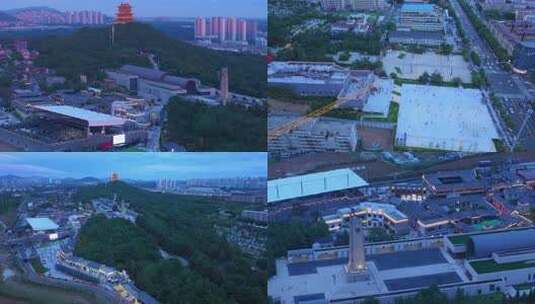 航拍铁道游击队影视城红色文化体验基地高清在线视频素材下载