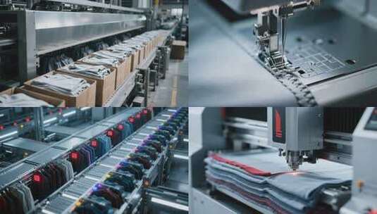 服装工厂自动化生产线高清在线视频素材下载