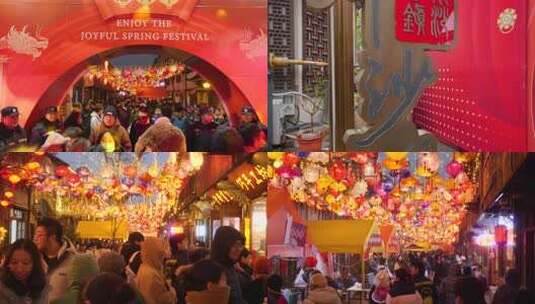 古色风格沙镇标识特写高清在线视频素材下载