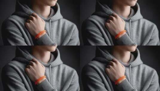 智能手环佩戴者展现科技与健康生活方式高清在线视频素材下载