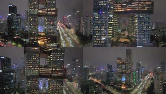 城市夜景 都市夜晚 深圳夜景高清在线视频素材下载