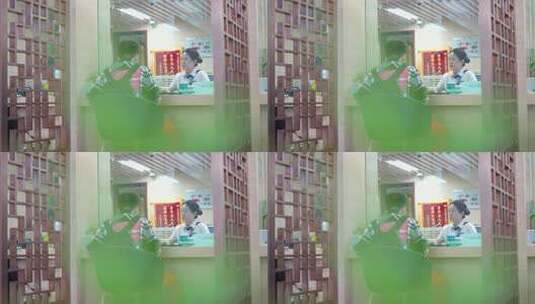 银行柜台客户与柜员交流画面高清在线视频素材下载