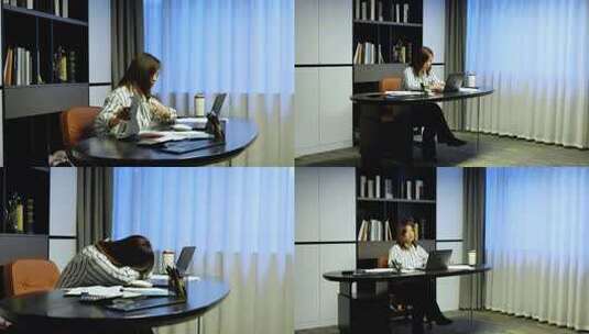 职场励志女白领艰难创业高清在线视频素材下载