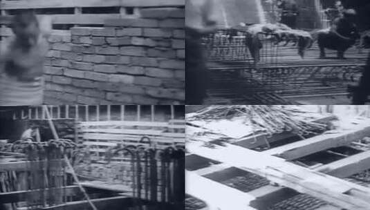 上世纪初 20年代 30年代 40年代 建筑修建高清在线视频素材下载