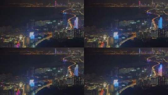 深圳滨水公路的延时镜头高清在线视频素材下载